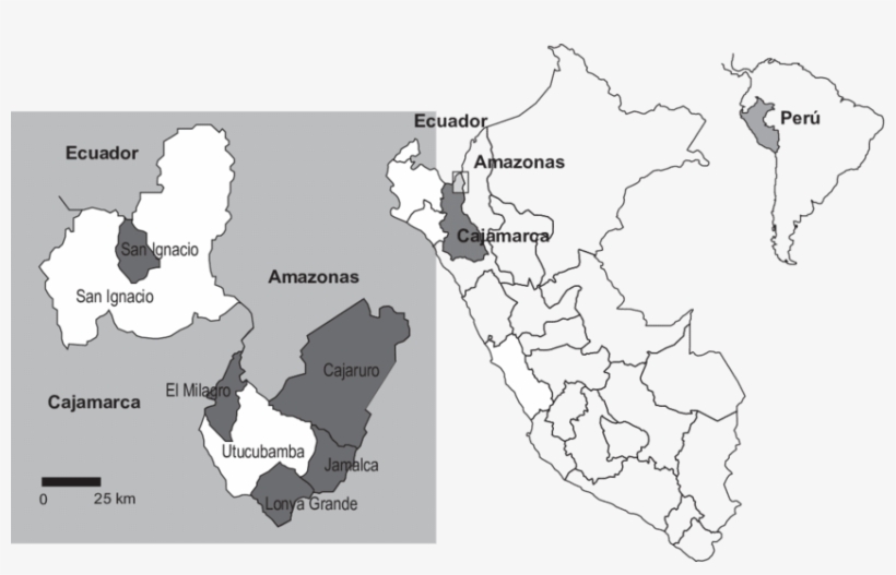 Localities Of The North Of Peru Where It Was Collected - Mapa Del Peru, transparent png download