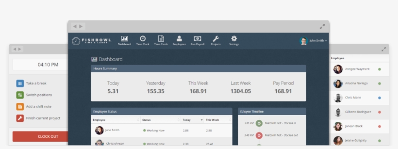 Web-based Time Clock Software Redesigned For Your Modern - Fishbowl Time And Labor, transparent png download