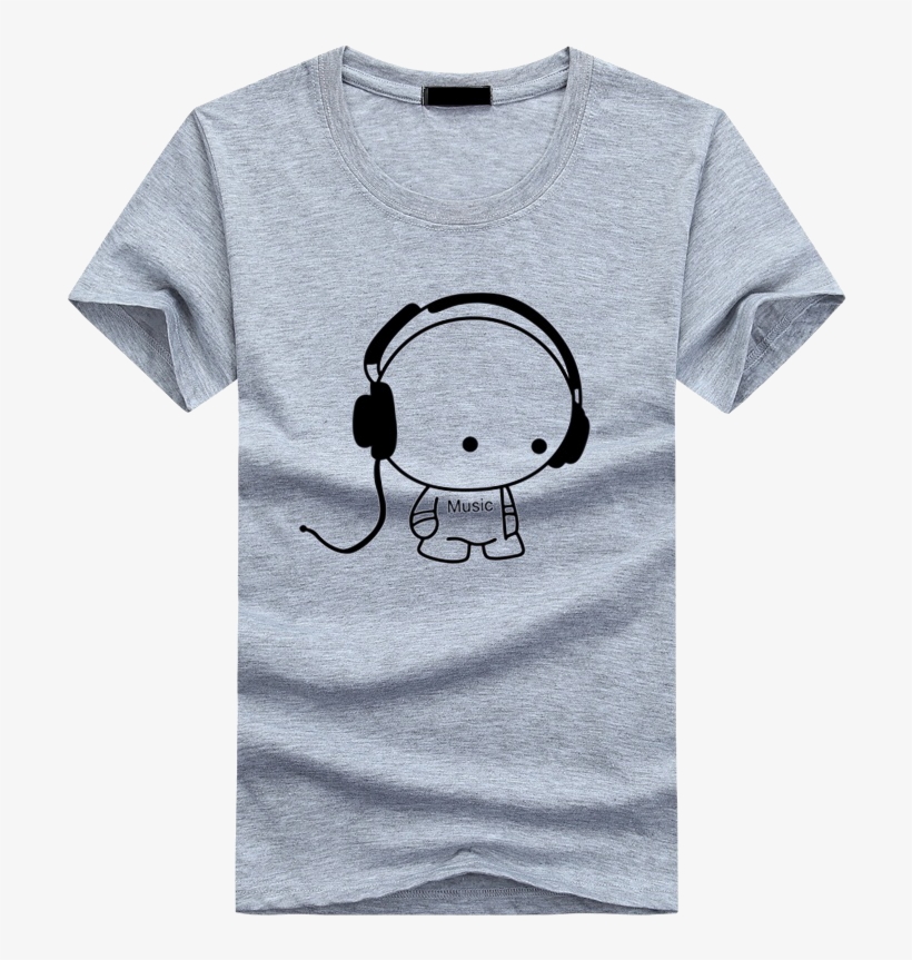 3d Anime Funny T-shirts White - Headphones Music Shirts, transparent png download