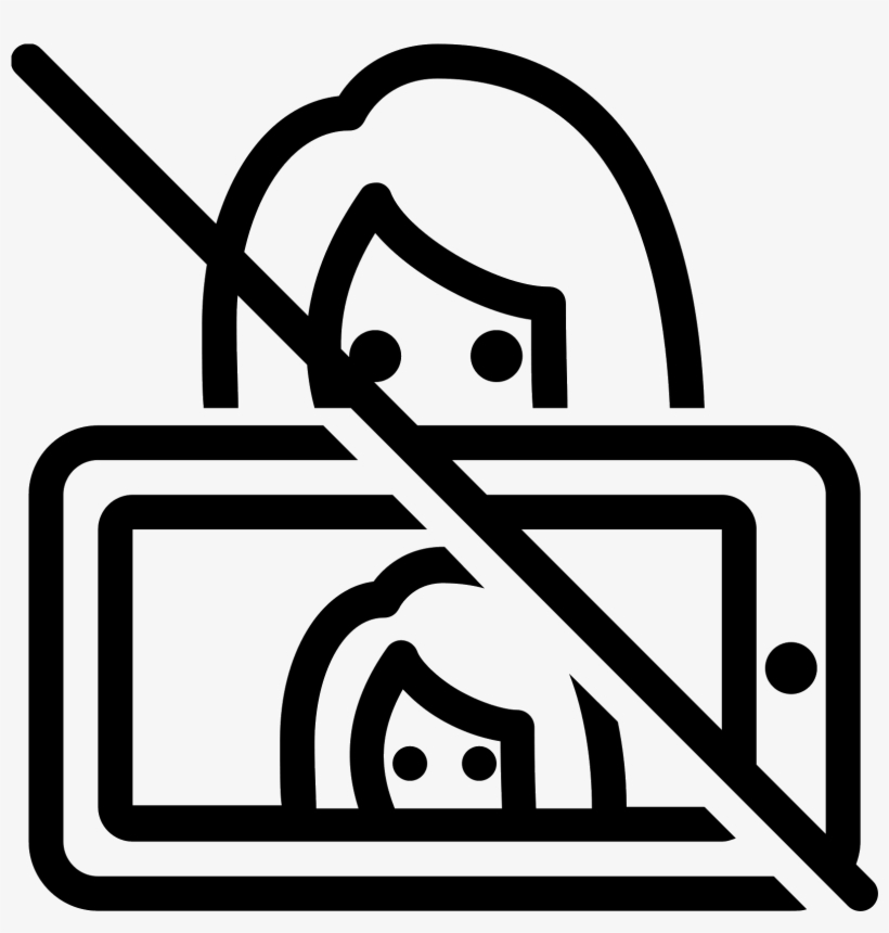 There Is A Woman Drawn With A Camera Phone Blocking - Icon, transparent png download