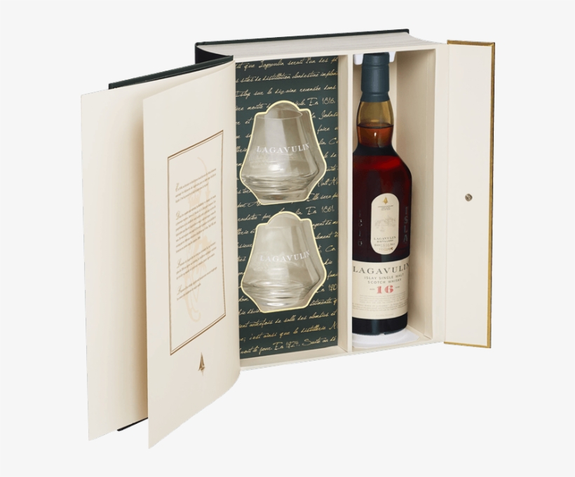 Lagavulin 16 Years Old - Lagavulin 16 With Glasses, transparent png download