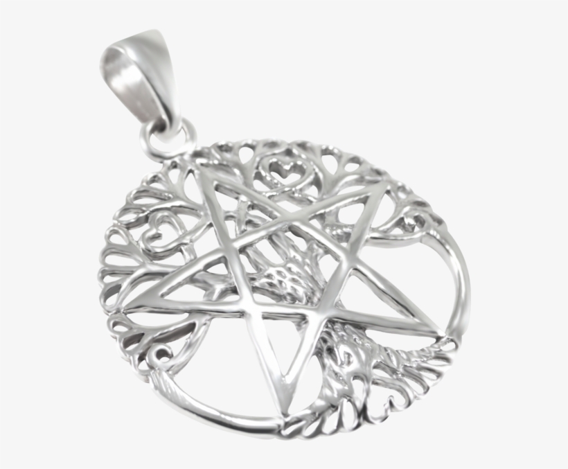 Árbol De La Vida Con Pentagrama Grande - Silver, transparent png download