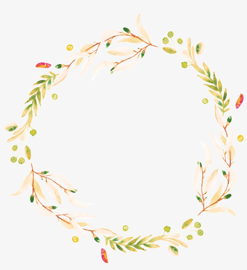 Fresh Light Flowers Hand Drawn Wreath Decorative Elements - Portable Network Graphics, transparent png download