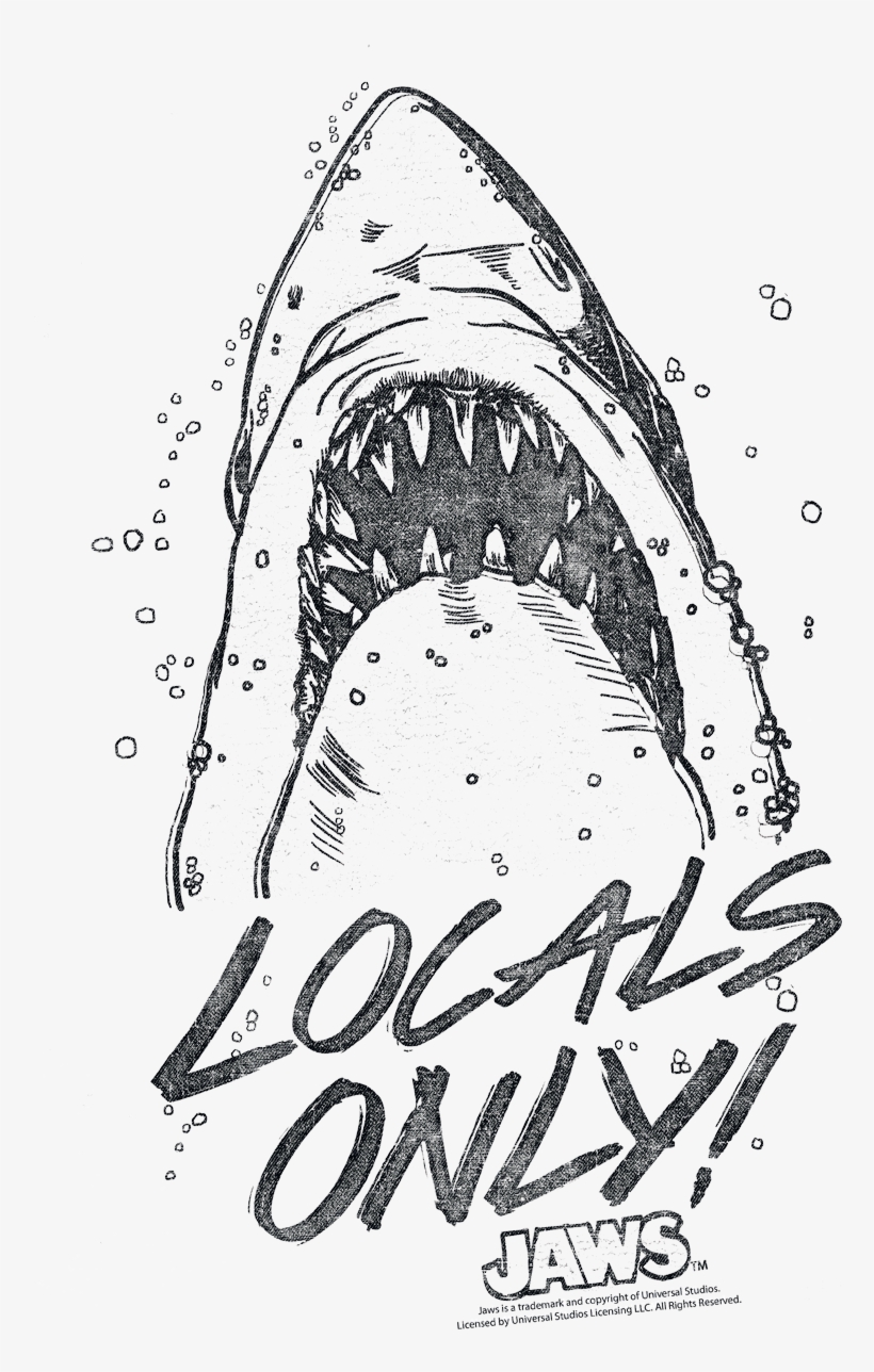 Jaws Locals Only Toddler T-shirt - Jaws- Locals Only T-shirt Size M, transparent png download