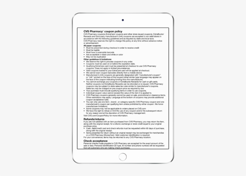 Cvs Coupon Policy Faqs - E-book Readers, transparent png download