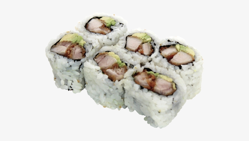 chicken katsu avo chicken katsu sushi roll transparent png 523x387 free download on nicepng chicken katsu avo chicken katsu sushi