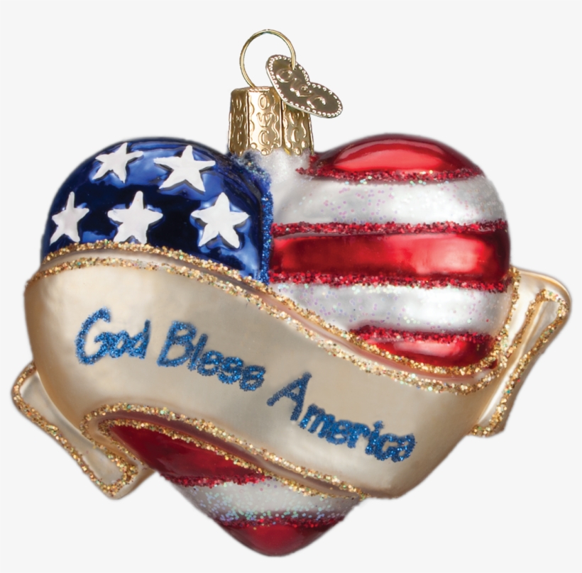 Old World Christmas God Bless America Heart Ornament, transparent png download