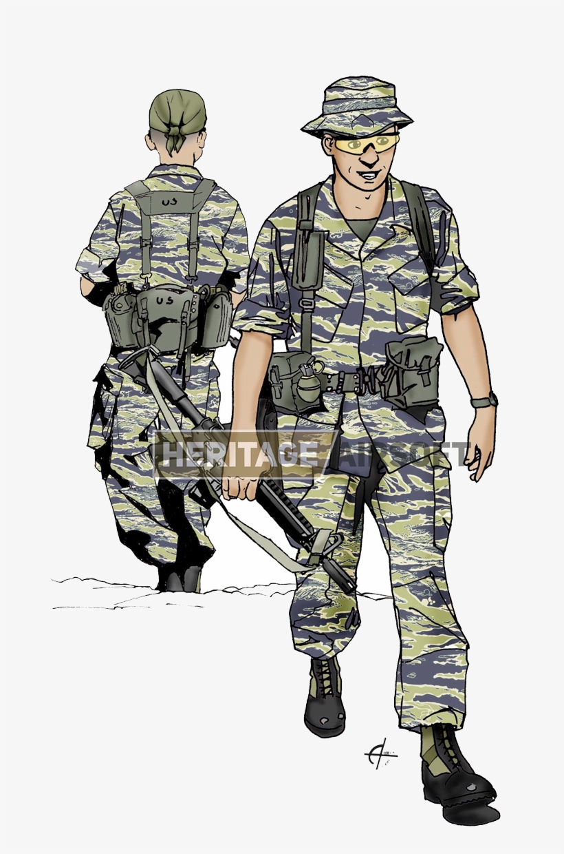 The Tigerstripe Outfit, Used Unofficially By Us Special - Airsoft Vietnam Loadout, transparent png download