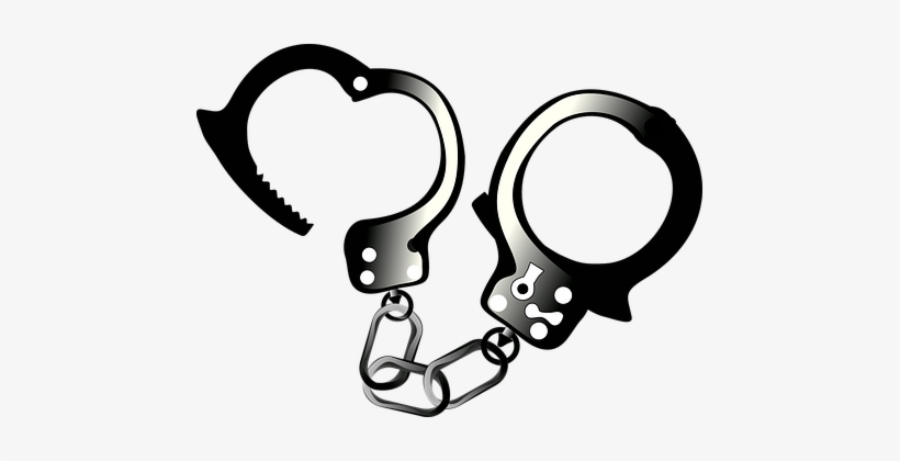Handcuffs Cuffs Arrest Law Security Prison - Open Handcuffs Clipart, transparent png download