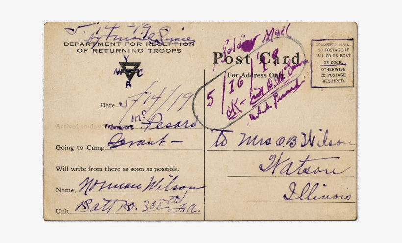 Ymca Postcard - Handwriting, transparent png download