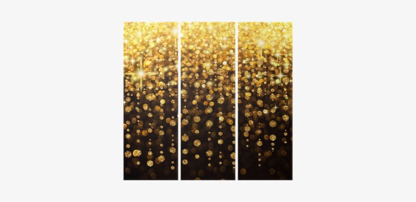 Rain Of Lights Christmas Or Party Background Triptych - Background Black Gold Dots, transparent png download
