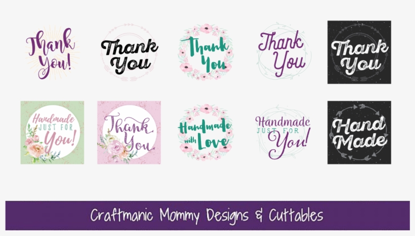 Boho Thank You Tags Example Image - Calligraphy, transparent png download