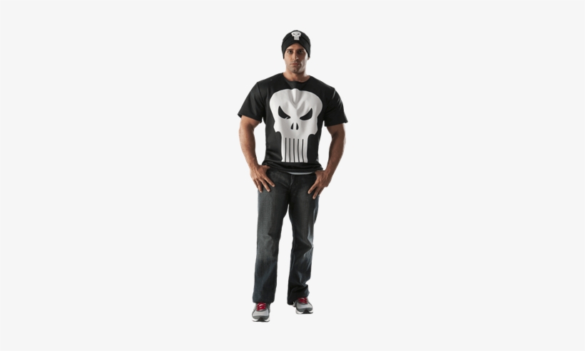 Adult Punisher Costume Top And Hat - Punisher Costume, transparent png download