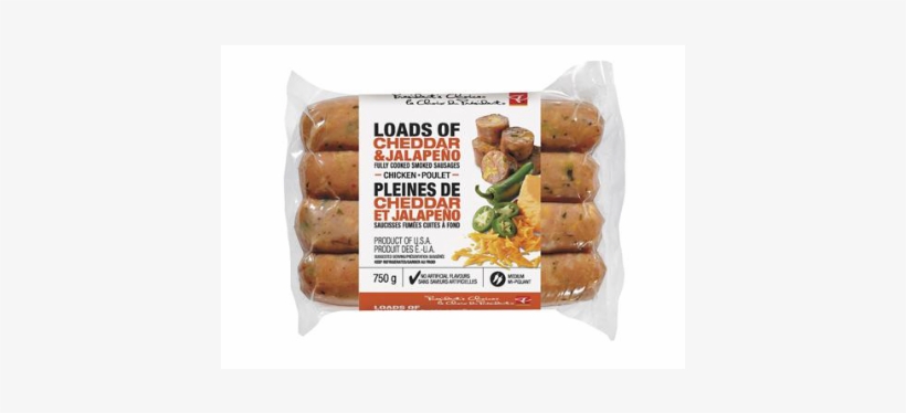 Pc Loads Of Cheddar & Jalapeño Fully Cooked Smoked - Jalapeno And Cheddar Chicken Sausage, transparent png download