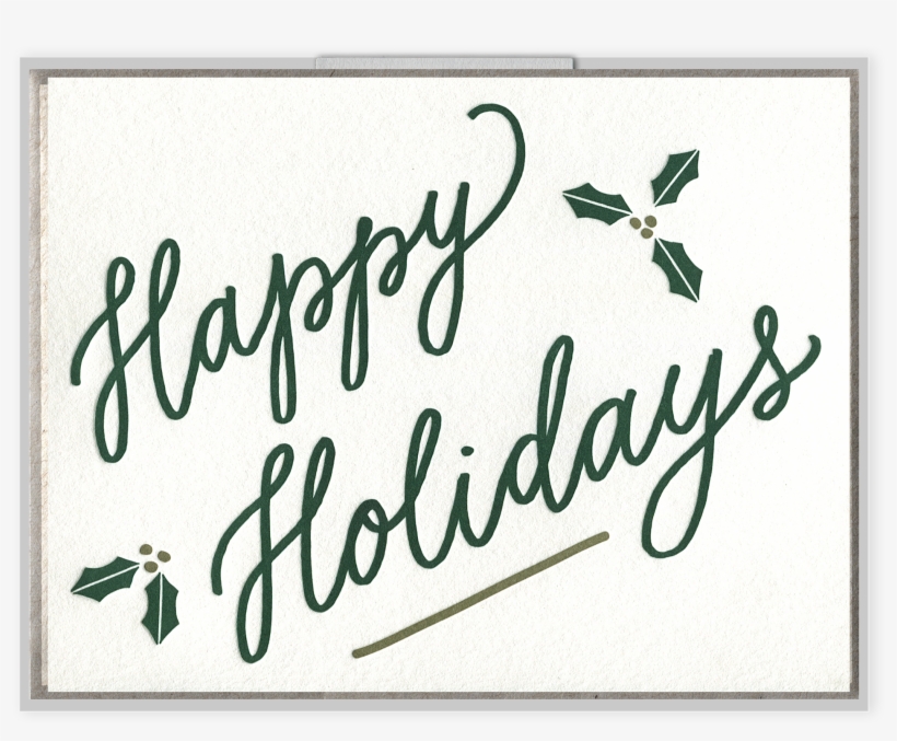 Happy Holidays Letterpress Greeting Card, transparent png download