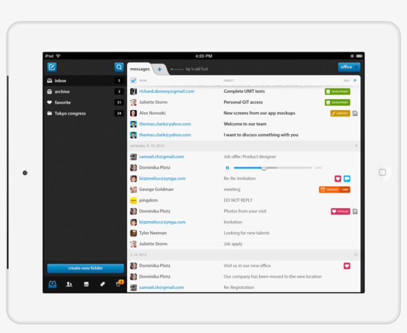 Inbox - Flat Design, transparent png download