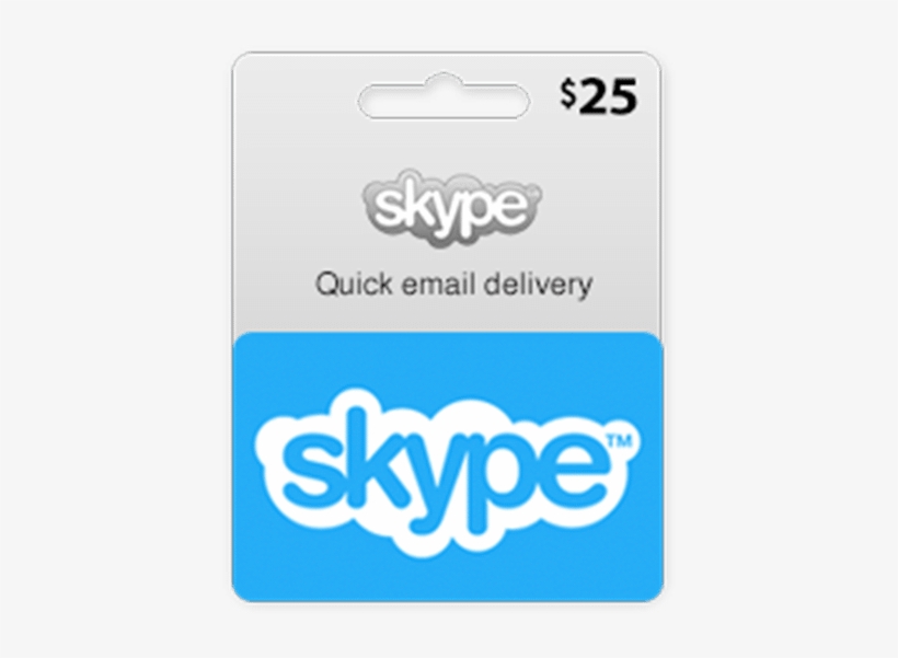 $25 Skype Gift Card - Skype Prepaid Credit Card, transparent png download