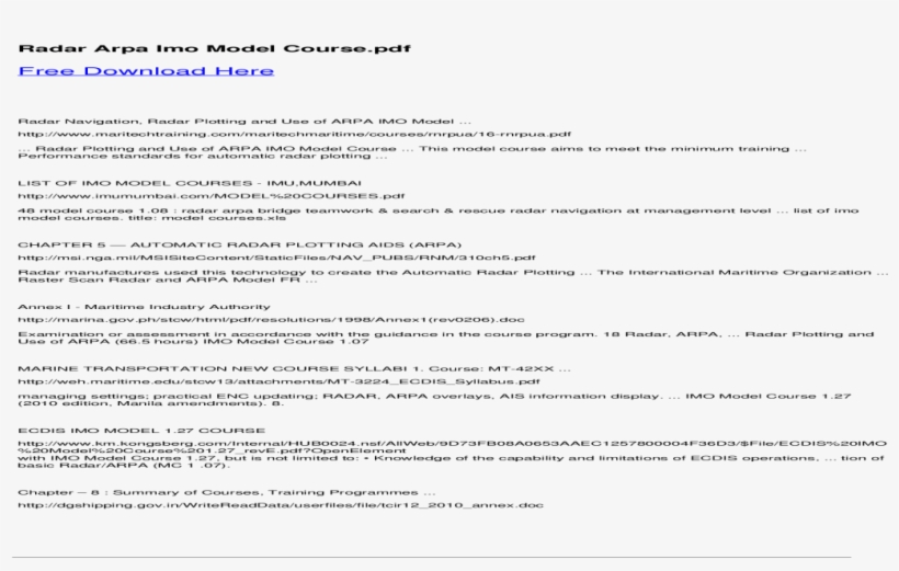 Free Download Arpa Imo Model Free Radar Navigation, - Letter For Postpone Training, transparent png download