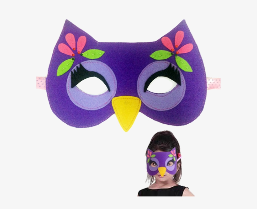 Felt Handmade Party Owl Face Mask For Girl - Mask, transparent png download