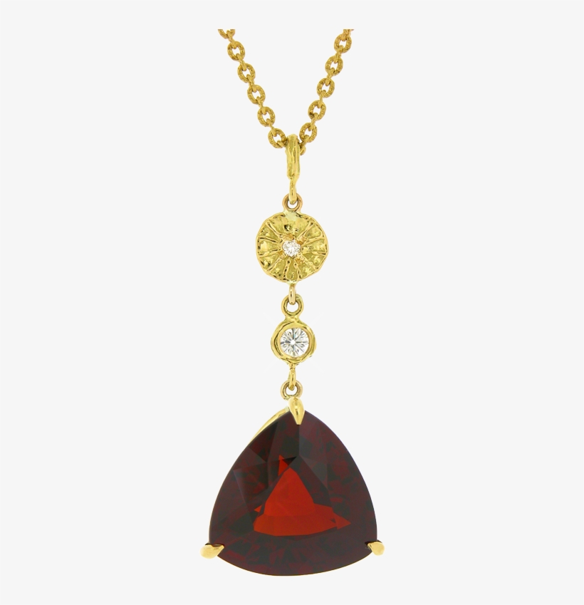 Poppy Pod Pendant With Diamonds And Natural Color Red - Locket, transparent png download