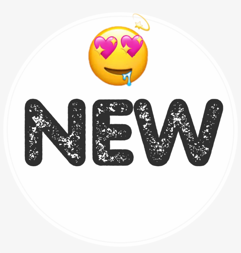 Logo New Emoji Sticker Hearts Drooling Glitter Black - Circle, transparent png download