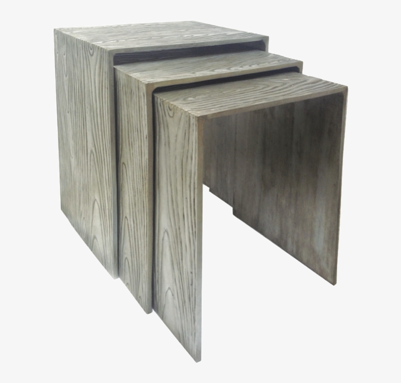 Cast Aluminum W/wood Grain Texture Finishes - Tuck Oly Wood Grain Metal Nesting Tables - Pair, transparent png download
