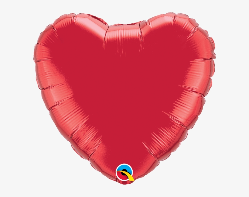 Red Heart Balloon - 4 Inch Ruby Red Heart Foil Flat, transparent png download