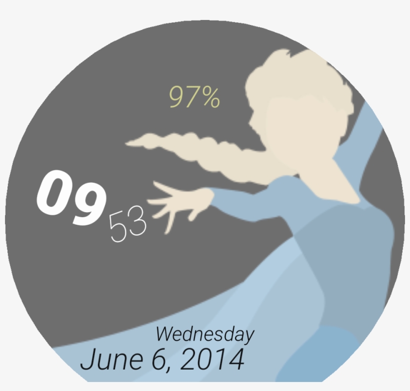 Minimalist Elsa Watch Face Preview, transparent png download
