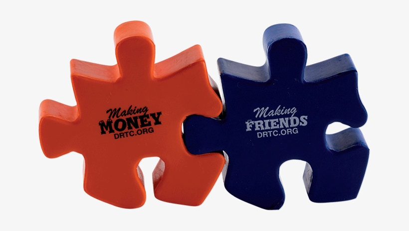 An Orange And A Blue Puzzle Piece Linked Together - .org, transparent png download