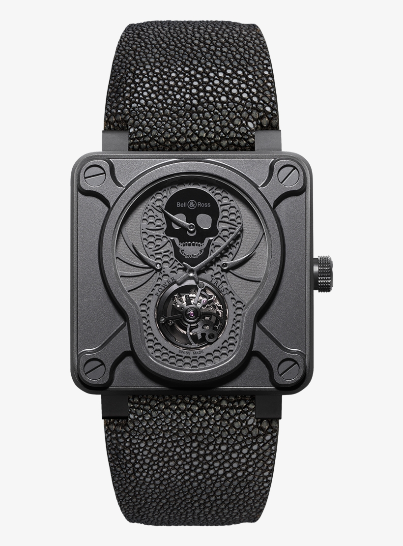 Bellross Br01 Airborne Tourbillon - Black Bell And Ross Skull Watch, transparent png download