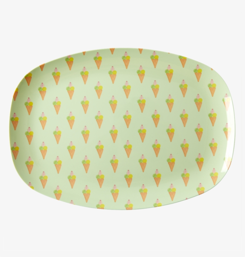Ice Cream Print Rectangular Melamine Plate Rice Dk - Plate, transparent png download