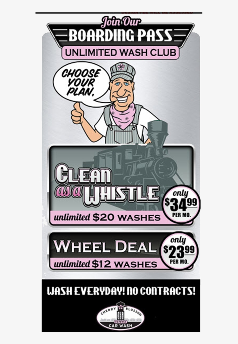 Monthly Plans & Wash Options - Cartoon, transparent png download