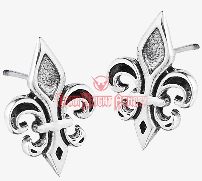 Sterling Silver Classic Fleur De Lis Stud Earrings - "sterling Silver Classic Fleur De Lis Stud Earrings", transparent png download