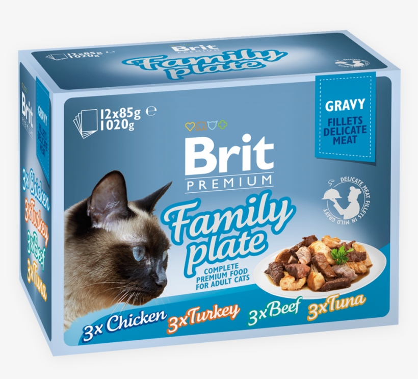 Brit Premium Cat Pouch Family Plate Gravy - Brit Care Cat Wet Food, transparent png download