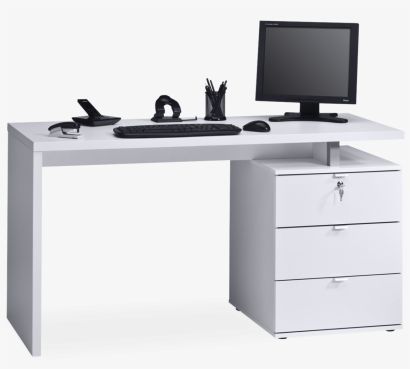 White Computer Desk Uk, transparent png download