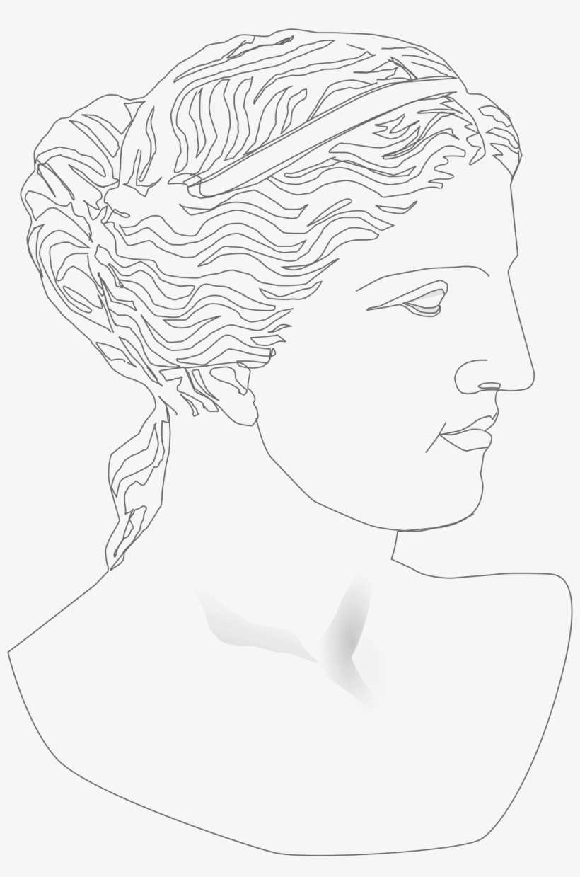 Graphic Royalty Free Library Clipart Woman Big Image - Classical Art Outline, transparent png download