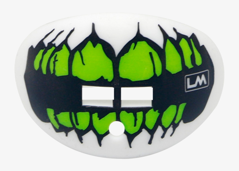 Skull Teeth Fluorescent Green Hawk - Loudmouthguards Pacifier Lip Protector Mouthguard (skull, transparent png download