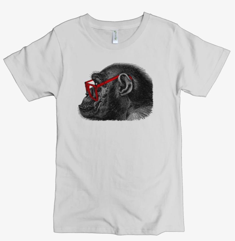 Gorilla In Glasses M Collegiate Grey - Chimp Profile Rectangle Magnet, transparent png download