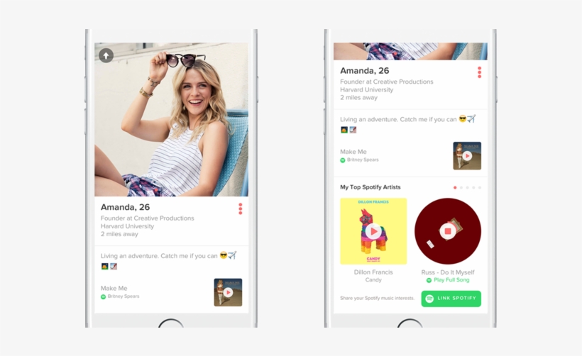 Now Tinder Users Can Choose An “anthem” “one Single - Tinder Spotify Top Artists, transparent png download