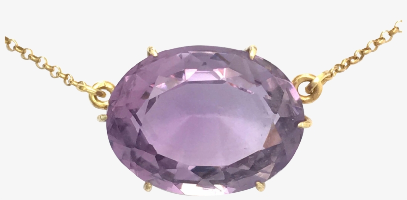 Victorian Amethyst Silver Gilt Brooch Conversion Necklace - Amethyst, transparent png download