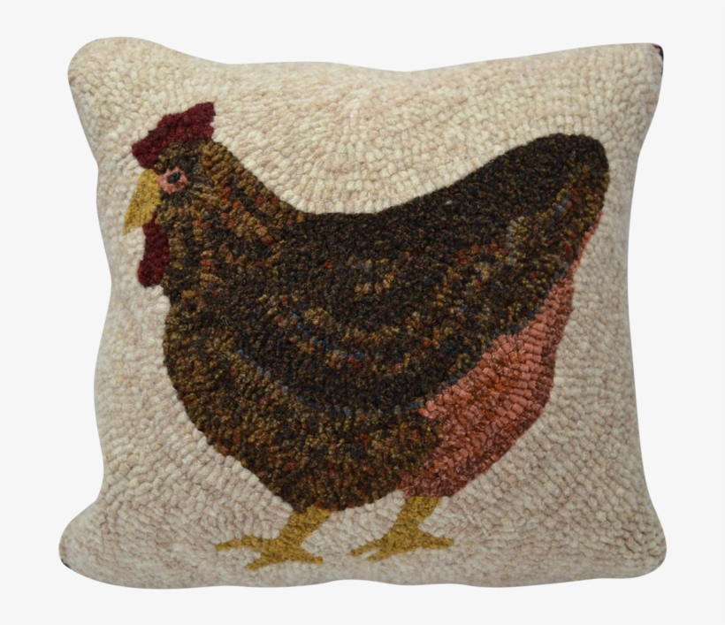 Laying Hen Hooked Decor Pillow Laying Hen Hooked Decor - Chicken, transparent png download