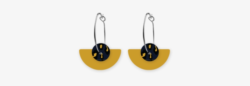 Moe Moe Design Navy Animal Print Circle Moon Sleeper - Earrings, transparent png download