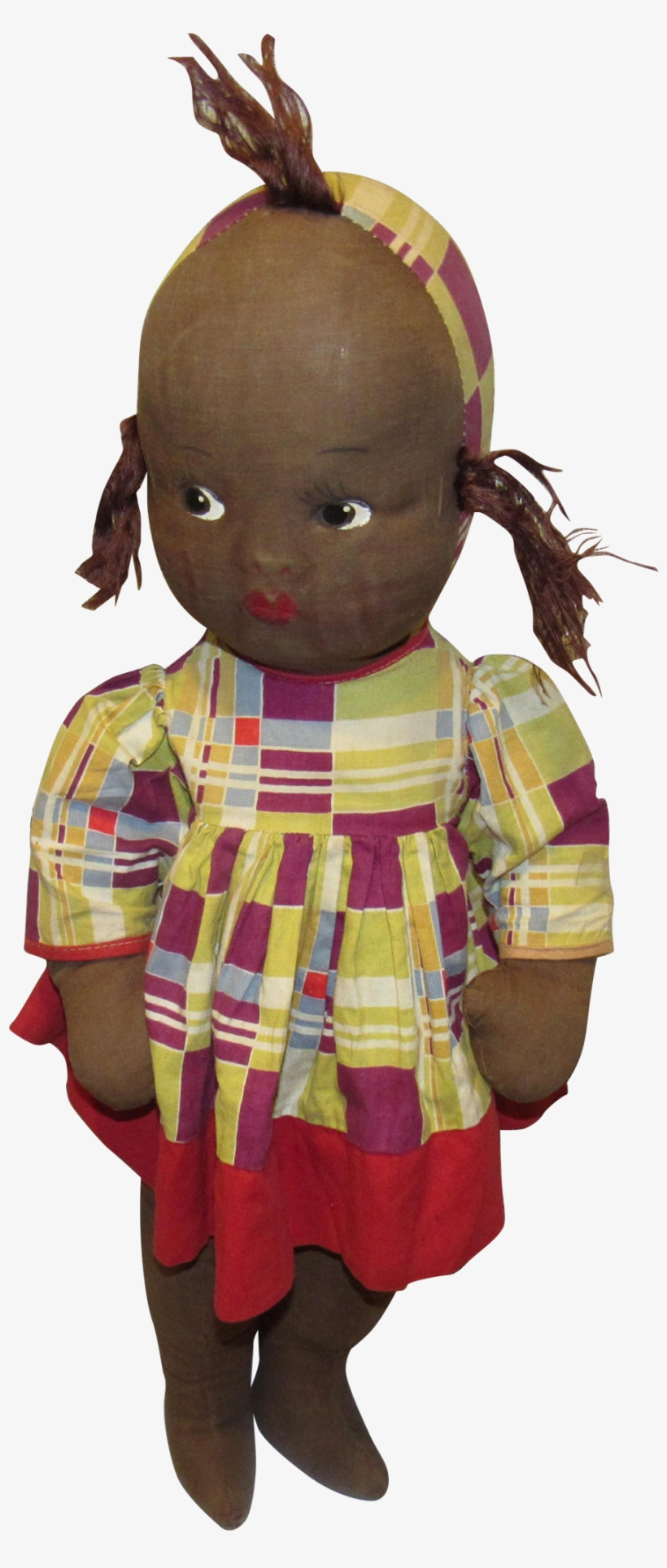 Early Large Black Cloth, Folk Art Cloth Rag Doll With - Doll, transparent png download
