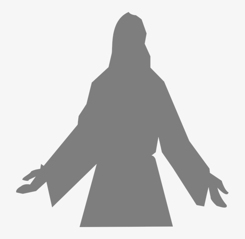 Prophet, Jesus, Preaching, Grey, Silhouette, Supplicant - Jesus With Open Arms Silhouette, transparent png download
