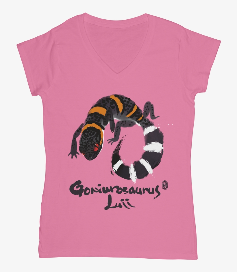 Is007 Goniurosaurus Luii ﻿women's V Neck T Shirt - Reptile, transparent png download