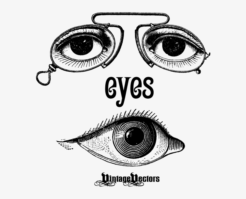 Antique Optometry Eye Glasses Graphic - Eyes Vintage, transparent png download