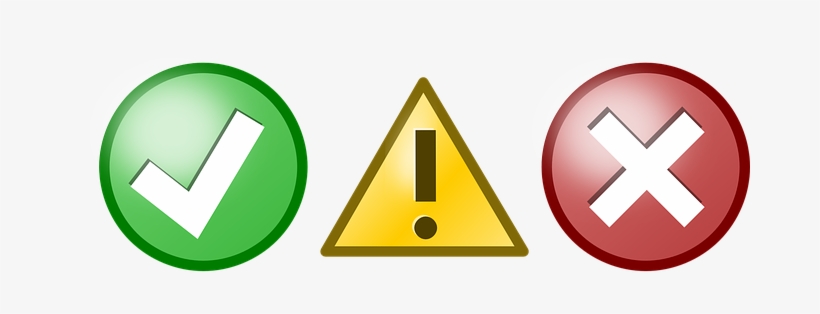 Tick Asterisk Cross Red Green Yellow Check - Tick Cross Question Mark, transparent png download