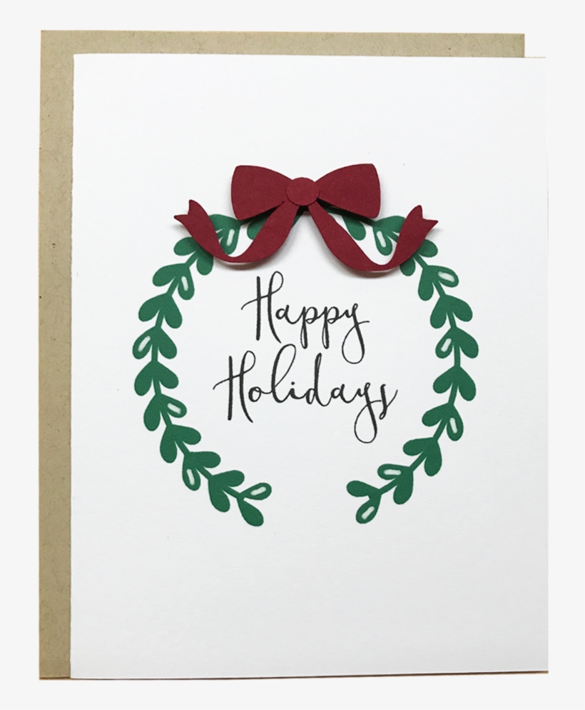 Happy Holidays Wreath - Happy Holiday Card Drawing, transparent png download