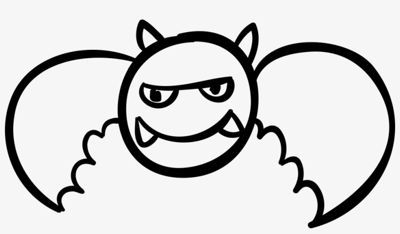 Halloween Winged Monster With Horns And Fangs Comments - Clip Art, transparent png download