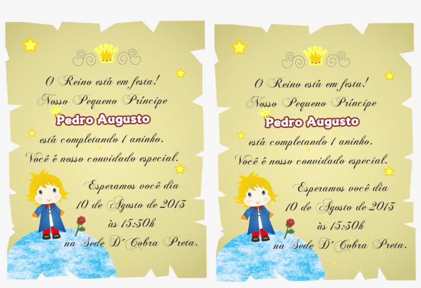 Convite Pequeno Príncipe - Modelo De Convite Do Pequeno Principe, transparent png download